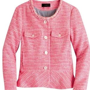 J.Crew Peplum Lady Jacket in Fuchsia Tweed
